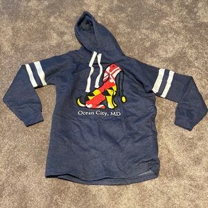 Exist Ocean City Maryland Graphic Hoodie Maryland Flag Pullover Coastal SIZE L